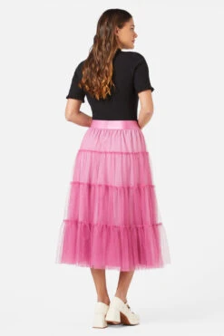 Princess Highway Rose Pink Vera Tulle Skirt – Tiered Midi Ballet-Core Skirt -ModCloth PGFY094 130 4