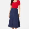 Princess Highway Becca Dark Denim Midi Skirt – High-Waisted A-Line Cotton Denim Skirt 2 Princess Highway Becca Dark Denim Midi Skirt – High-Waisted A-Line Cotton Denim Skirt -ModCloth PGFY306 653 1