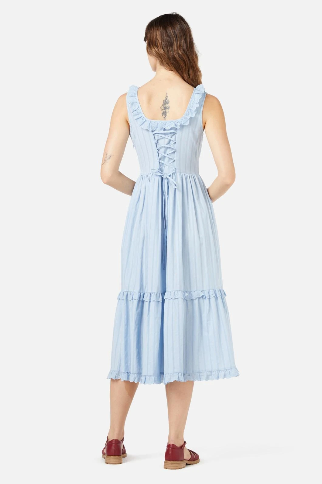 Princess Highway Dallas Corset Dress in Wine – Cottage-Core Lace-Up Cotton Midi Dress 12 Princess Highway Dallas Corset Dress in Wine – Cottage-Core Lace-Up Cotton Midi Dress - Image 10