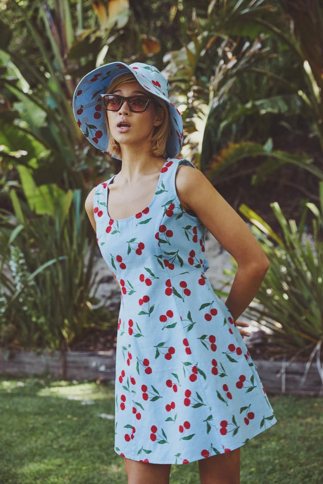 Cherry Girl Mini Dress – Red & White Fruit Print Summer Coquette Mini Dress 3 Cherry Girl Mini Dress – Red & White Fruit Print Summer Coquette Mini Dress