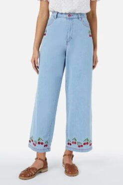 Cherry Embroidered Jean -ModCloth PGFY535 157 1