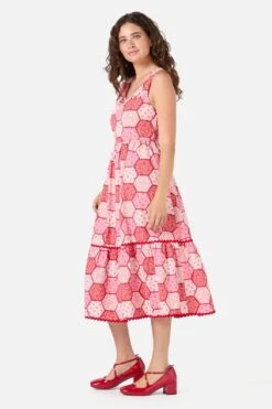 Patchwork Tiered Midi Dress -ModCloth PGFZ121 130 22