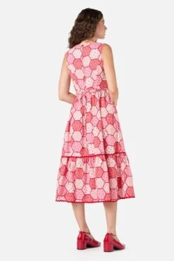 Patchwork Tiered Midi Dress -ModCloth PGFZ121 130 23