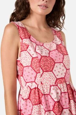 Patchwork Tiered Midi Dress -ModCloth PGFZ121 130 24