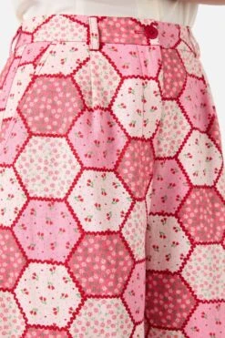 Princess Highway Patchwork Culotte – Pink & Red Floral Heart Print Wide-Leg Pants 11 Princess Highway Patchwork Culotte – Pink & Red Floral Heart Print Wide-Leg Pants -ModCloth PGFZ124 130 24