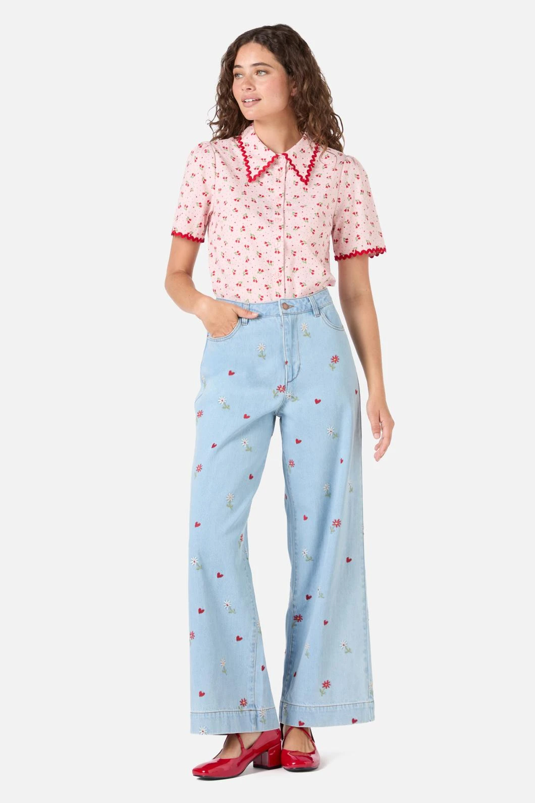 Princess Highway Holly Cream Ditsy Floral Short Sleeve Blouse – Retro Rick Rack Trim Organic Cotton Top 10 Princess Highway Holly Cream Ditsy Floral Short Sleeve Blouse – Retro Rick Rack Trim Organic Cotton Top - Image 8