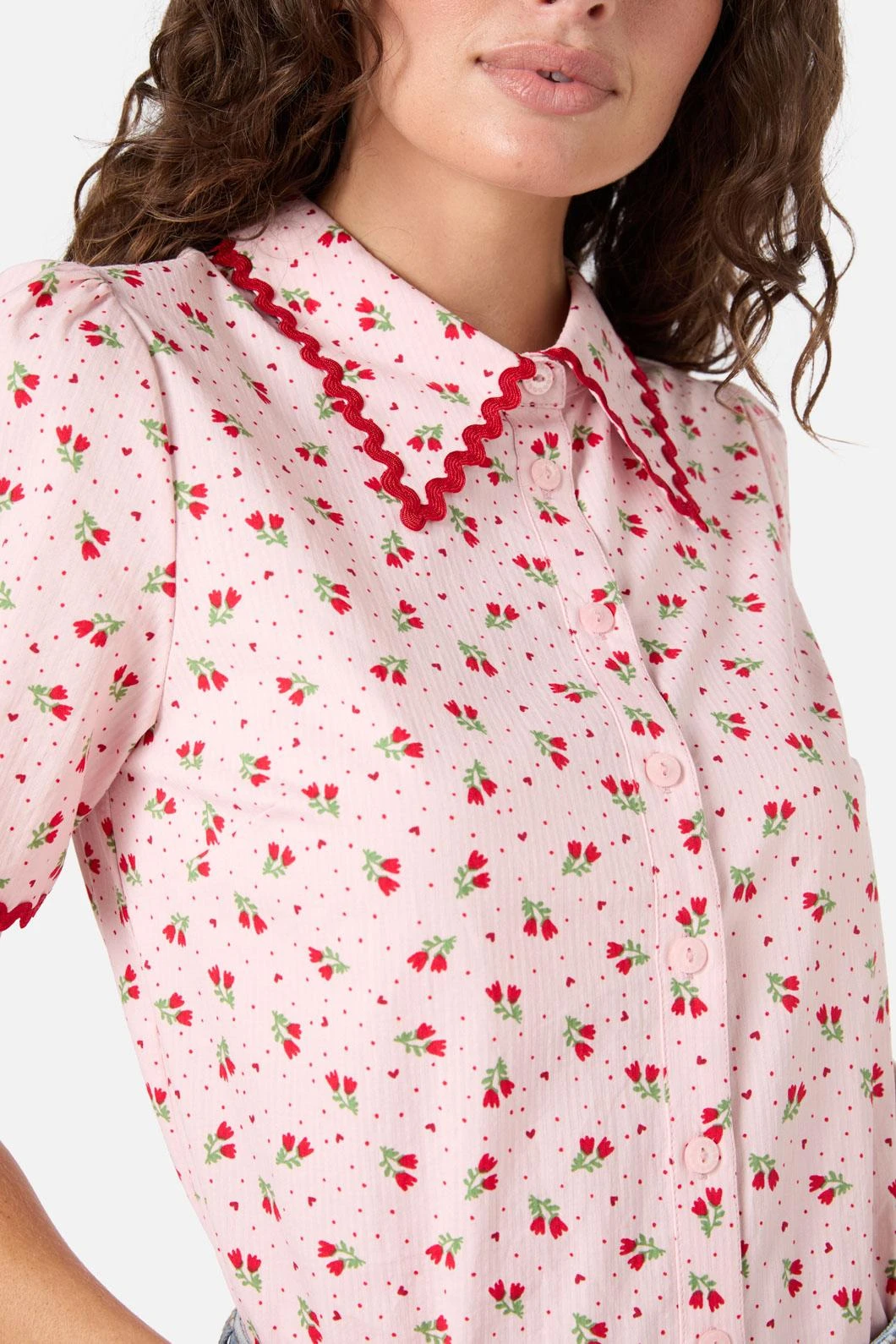 Princess Highway Holly Cream Ditsy Floral Short Sleeve Blouse – Retro Rick Rack Trim Organic Cotton Top 14 Princess Highway Holly Cream Ditsy Floral Short Sleeve Blouse – Retro Rick Rack Trim Organic Cotton Top - Image 12