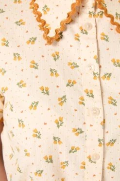Princess Highway Holly Cream Ditsy Floral Short Sleeve Blouse – Retro Rick Rack Trim Organic Cotton Top 20 Princess Highway Holly Cream Ditsy Floral Short Sleeve Blouse – Retro Rick Rack Trim Organic Cotton Top -ModCloth PGFZ126 020 100