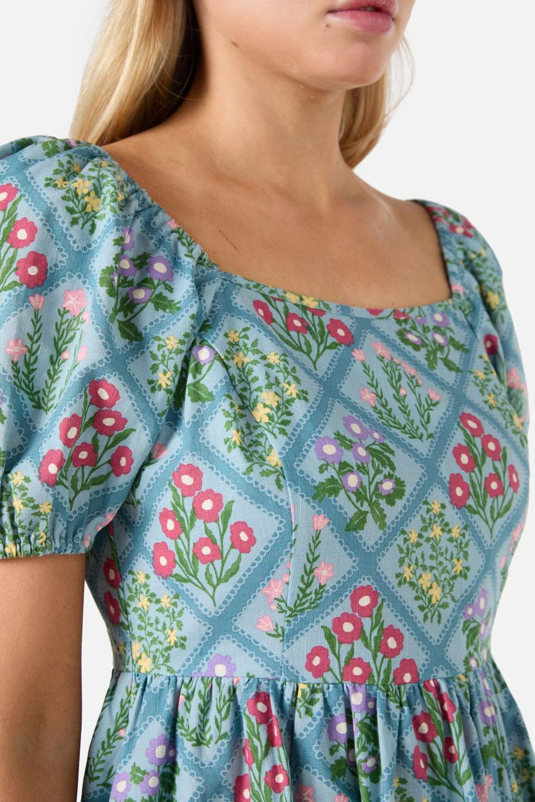 Lattice Floral Mini Dress 7 Lattice Floral Mini Dress - Image 5