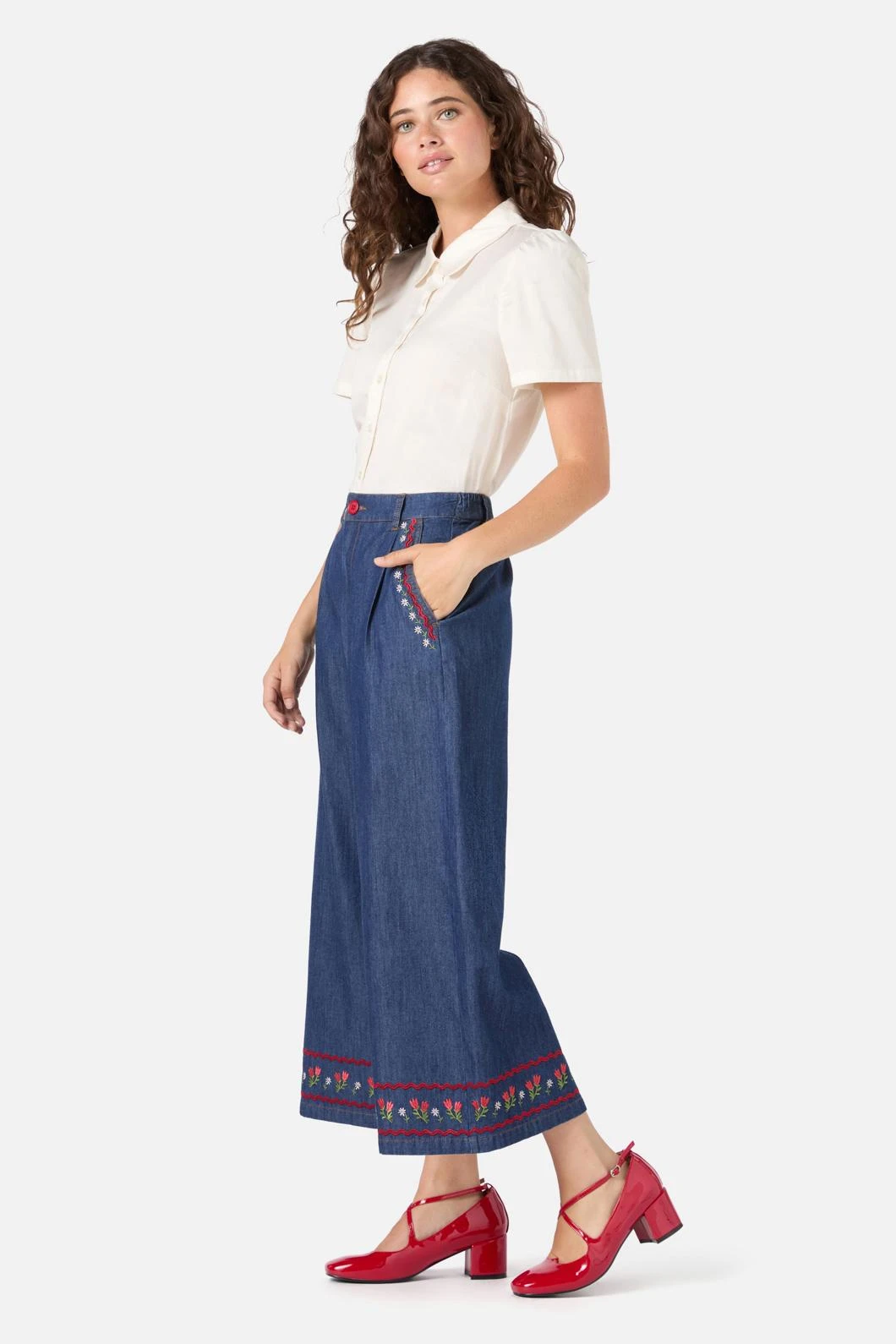 Meadow Embroidered Culotte 5 Meadow Embroidered Culotte - Image 3