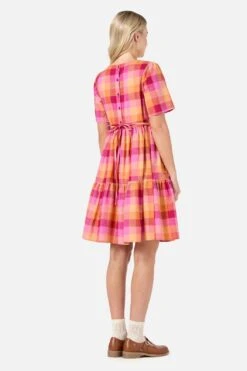 Princess Highway Maxine Sunset Check Tiered Mini Smock Dress 10 Princess Highway Maxine Sunset Check Tiered Mini Smock Dress -ModCloth PGFZ176 130 23