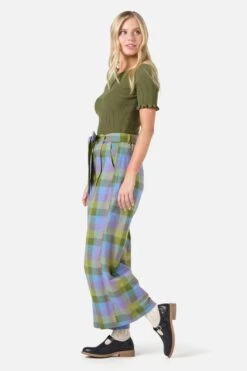 Princess Highway Maxine Olive & Lilac Check – High-Waisted Wide Leg Culotte 11 Princess Highway Maxine Olive & Lilac Check – High-Waisted Wide Leg Culotte -ModCloth PGFZ177 031 22