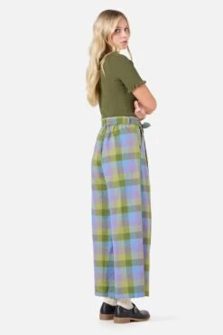Princess Highway Maxine Olive & Lilac Check – High-Waisted Wide Leg Culotte 14 Princess Highway Maxine Olive & Lilac Check – High-Waisted Wide Leg Culotte -ModCloth PGFZ177 031 25
