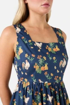 Chickens Print Midi Dress – Quirky Farmhouse Style Short Sleeve Midi Dress -ModCloth PGFZ180 006 15