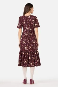 Princess Highway Coco Rabbit Whimsical Floral & Rabbit Print Tiered Ruffle Midi Dress -ModCloth PGFZ224 013 14