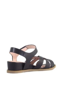 Chelsea Crew Roma Fisherman Comfort Sandals – Faux Leather Mini Wedge Open Toe Shoes -ModCloth ROMA PU CHELSEACREW BLACK 03 92e054b2 4670 4b52 81dd 1d1c9e877e33