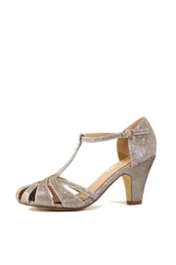 Sergi T-Strap Heels -ModCloth SERGI GOLDGLITTER 2 1