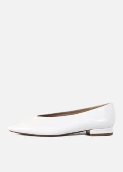 Chelsea Crew Slick Leather Ballet Flats – Elegant Low Heel Slip-On Shoes -ModCloth SLICK WHITE 2 c238fe79 191c 4da4 b883 2414a444993b