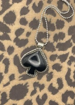 Ace Of Spades Black Onyx Pendant