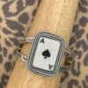 Brigitte Bogart Handmade Ace of Spades TruStone Cuff Bracelet – 925 Sterling Silver Deco Wire -ModCloth SPDWHT45CFF WHITE 1