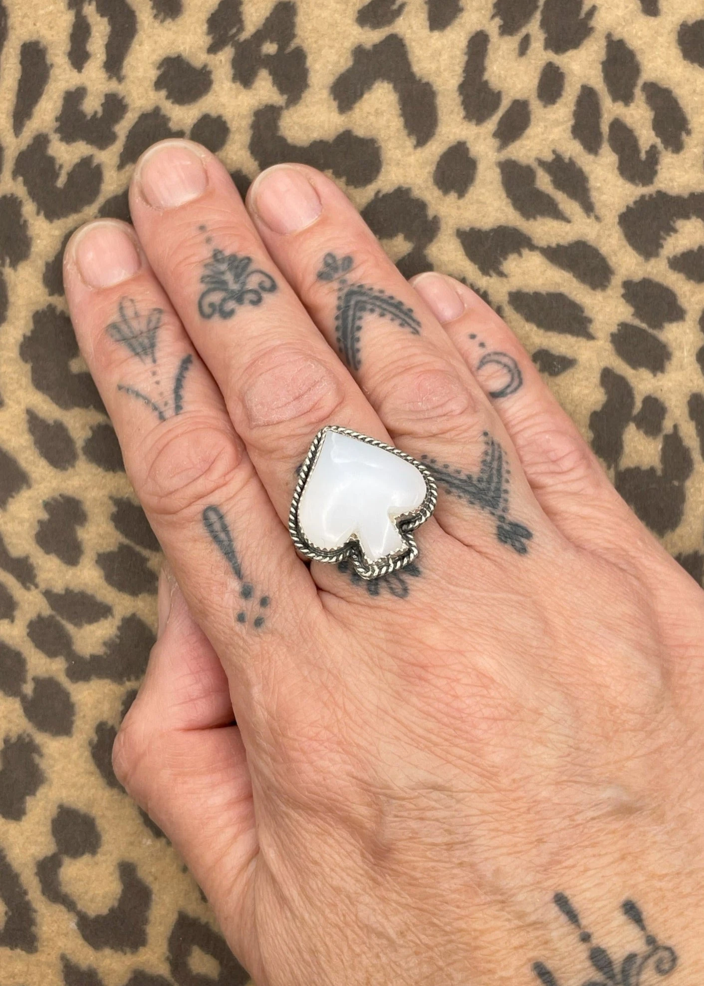 Ace Of Spades White Quartz Ring 4 Ace Of Spades White Quartz Ring - Image 2