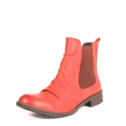 Chelsea Crew Slouched Trail Booties – Feminine Hiking Inspired Ankle Boots -ModCloth TRAIL NUB CCBL RED 02