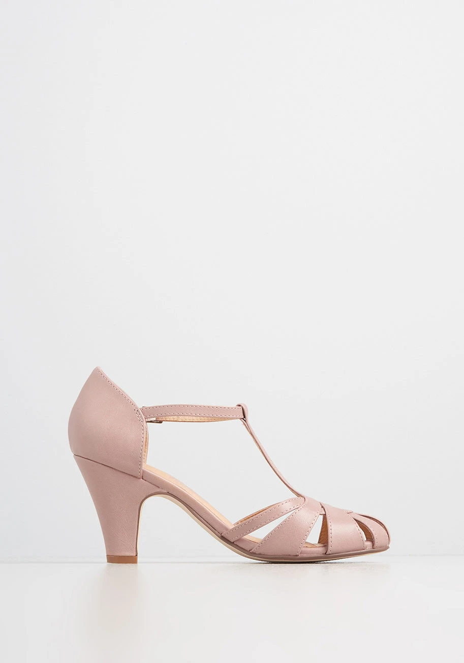 Chelsea Crew Deep Mauve T-Strap Heel - Vintage Cutout 3-Inch Pumps 5 Chelsea Crew Deep Mauve T-Strap Heel - Vintage Cutout 3-Inch Pumps - Image 3