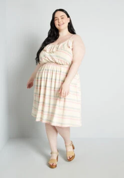 Sunshine And Sand Bound Retro Multicolor Stripe Knit Midi Sundress -ModCloth b1f960872ef7184eaedd9f509b8dc71d