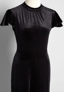 No Brand Shine With Me Velvet Jumpsuit -ModCloth b99276e8af63c52da512bda6cf041f2b