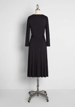ModCloth Namesake Black 3/4 Sleeve This Is My Moment Midi Wrap Dress 14 ModCloth Namesake Black 3/4 Sleeve This Is My Moment Midi Wrap Dress -ModCloth c2054f0a953829bc6b43b86b611d0922
