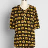 ModCloth Black Autumn Pumpkin Print – Vintage Henley Blouson Sleeve Top 1 ModCloth Black Autumn Pumpkin Print – Vintage Henley Blouson Sleeve Top -ModCloth cecfe4350629fd3e9f53ae2c50af85d5