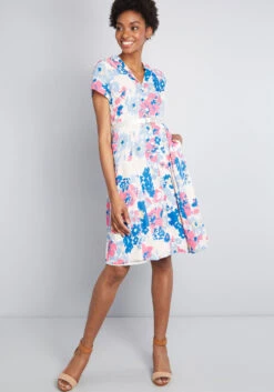 ModCloth Exciting Find White Floral Shirt Dress with Metallic Silver Belt – Fit & Flare A-Line 8 ModCloth Exciting Find White Floral Shirt Dress with Metallic Silver Belt – Fit & Flare A-Line -ModCloth dd826660bb711a8e15fccdaac304e213