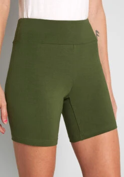 ModCloth Olive Green Stretchy Cotton Mid-Thigh Bike Shorts – Spinning and Winning Series -ModCloth ee9f58862d875e82a2e41c92f73d57cb
