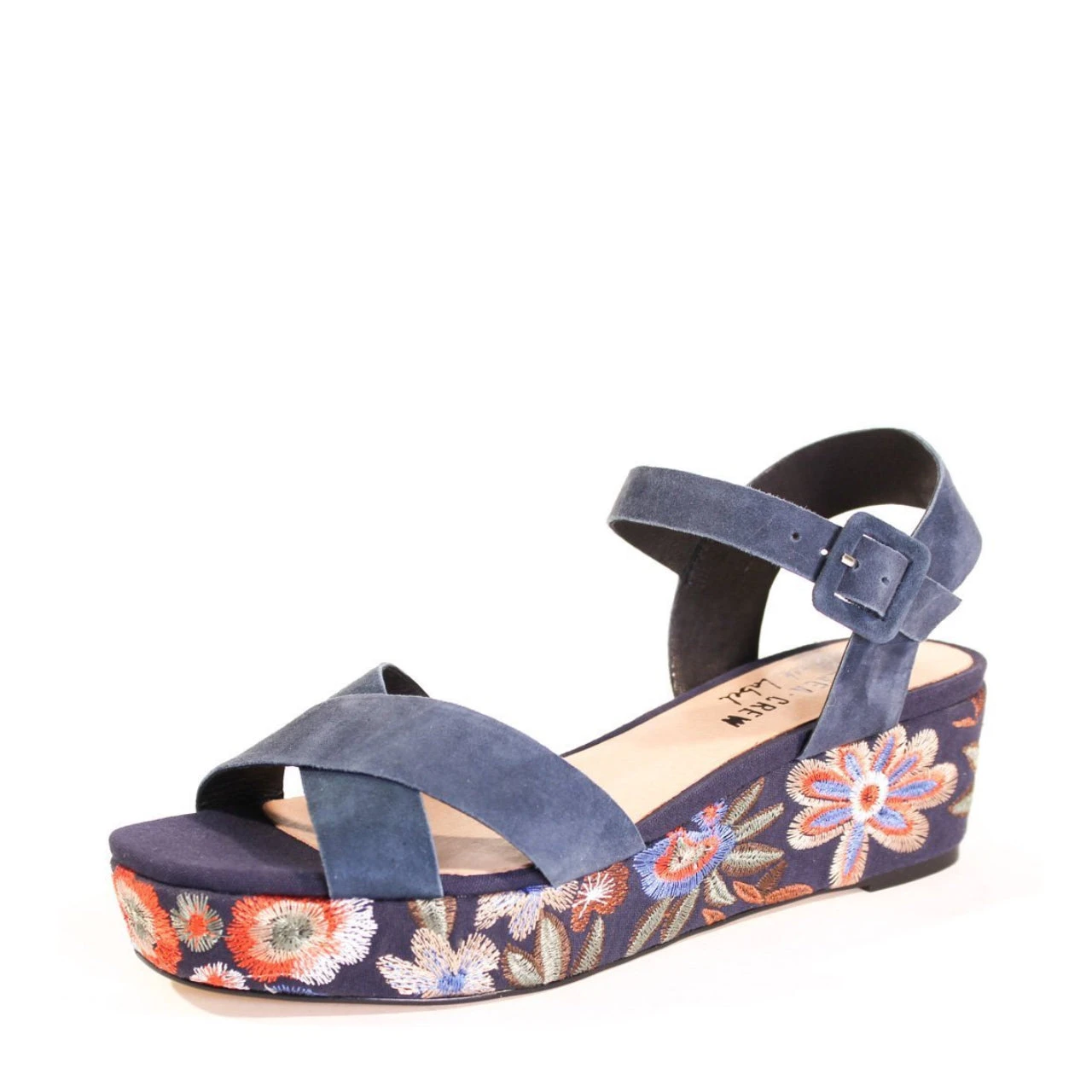 Chelsea Crew Black Label Fancy Embroidered Suede Platform Wedge Sandals 5 Chelsea Crew Black Label Fancy Embroidered Suede Platform Wedge Sandals - Image 3