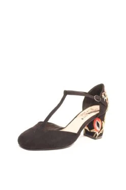 Frenchie T-Strap Embroidered Heels -ModCloth frenchie micro ccbl chelsea crew black label frenchie micro 01