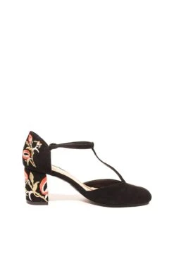 Frenchie T-Strap Embroidered Heels -ModCloth frenchie micro ccbl chelsea crew black label frenchie micro 03.373