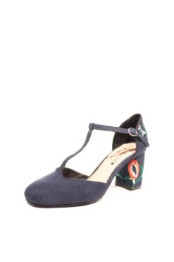 Frenchie T-Strap Embroidered Heels -ModCloth frenchie micro ccbl chelsea crew black label frenchie micro 04