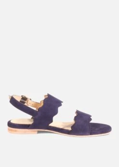 Chelsea Crew Jarden Navy Suede Scallop Flat Sandals - Two-Strap Slingback -ModCloth jarden sue ccbl ccbl jarden sue 06.385 35ee51ed 2df0 4d53 9362 08d44a857a30
