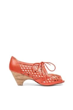 Jojo Vintage Faux Leather Lace-Up Heels - Cutout Peep-Toe Stacked Heel -ModCloth jojo pu chelsea crew chelsea crew jojo pu 03.281 8160ed54 5515 411a 8fda a39a72fb098d
