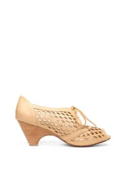 Jojo Vintage Faux Leather Lace-Up Heels - Cutout Peep-Toe Stacked Heel -ModCloth jojo pu chelsea crew chelsea crew jojo pu 18.281 627fd1e8 b468 4ca3 adb4 0bc541943296